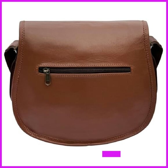 Vintage Leather Crossbody Satchel Boho Chic Handbag Travel Purse Adjustable - Picture 5 of 6